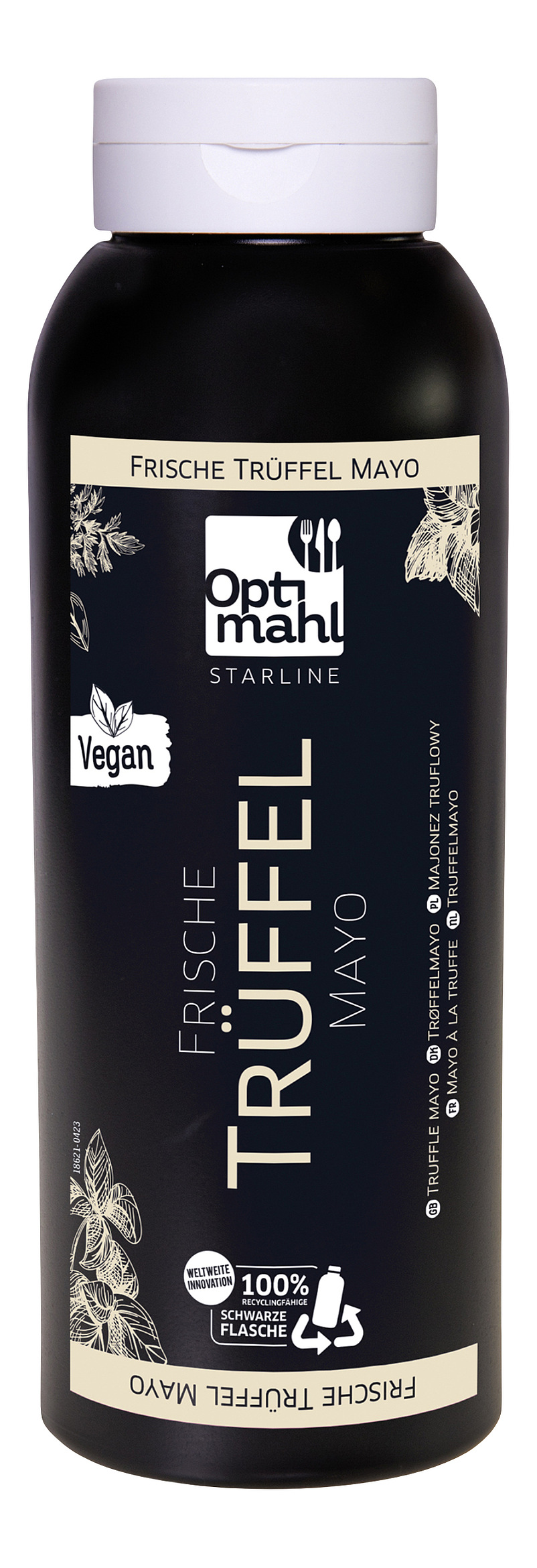 Optimahl STARLINE Trüffelmayo - Cremefarbene Trüffelmayo mit Trüffelpartikeln und cremig-fliessender Textur. Geschmack nach Trüffel