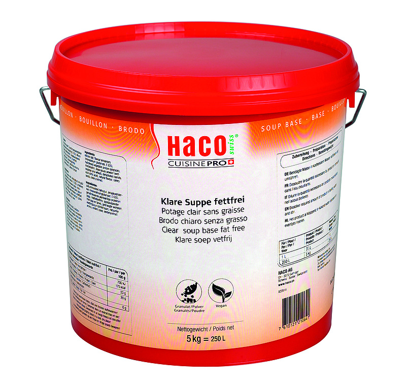 Cuisine Pro - bewährt effizient. Streubare klare Suppe mit kräftiger Farbe, rein pflanzlich.